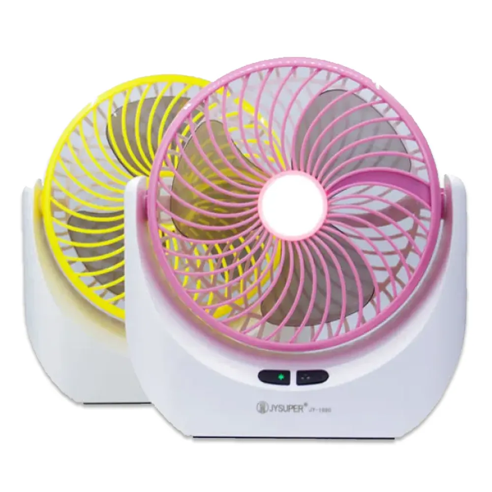 Lithium rechargeable mini table air cooling fan with LED light JY SUPER 1880 Battery Power - 2400 mAh Place of Origin: CHINA - 2