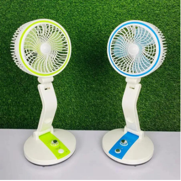 New Rechargeable Folding Table Fan with Led Light - 2