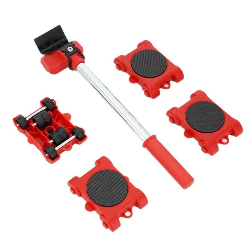 Plastic Universal Wheel Moving Artifact Roller Refrigerator Bed Heavy Object Handling 5-Piece Set - 2